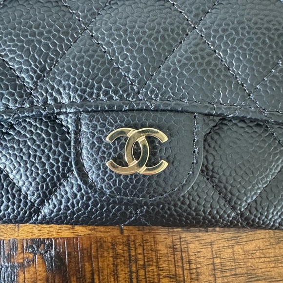 CHANEL CLASSIC CARD HOLDER WALLET BLACK CAVIAR GOLD HARDWARE NEW - Picture 6 of 10